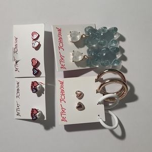 NWOT Betsey Johnson earring lot 4th of July, gummy bear, pugs and sunglasses